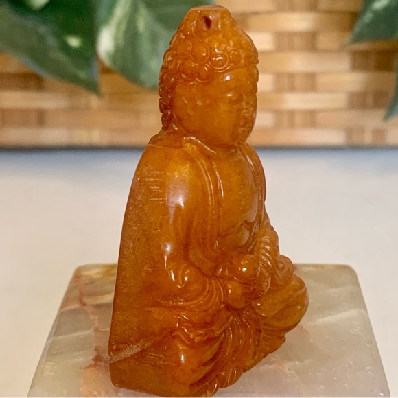 Chinese Jade Stone Carved Shakyamuni Sakyamuni Buddha Statue Figurine Carving - Picture 2 of 16